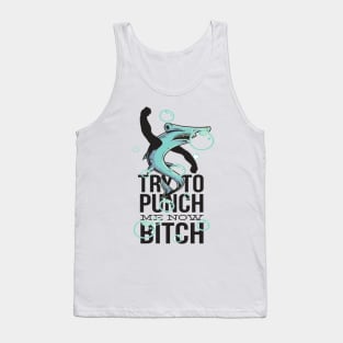 Trendy Shark Try To Punch Me Now Collections Tank Top